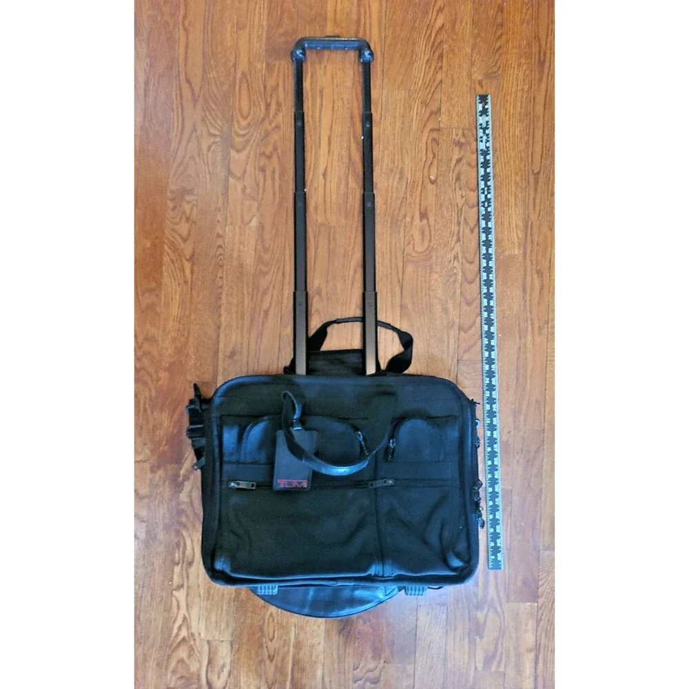 Tumi 2206D3 Black Expandable Rolling Briefcase Laptop Bag Ballistic Carry on